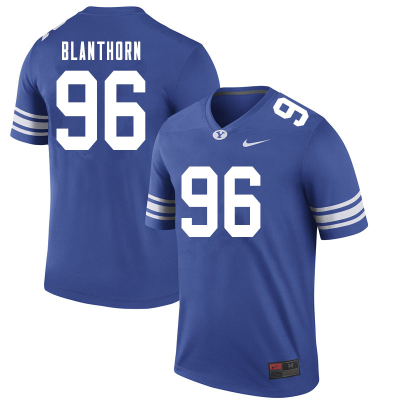 Men #96 Garred Blanthorn BYU Cougars College Football Jerseys Sale-Royal - Click Image to Close